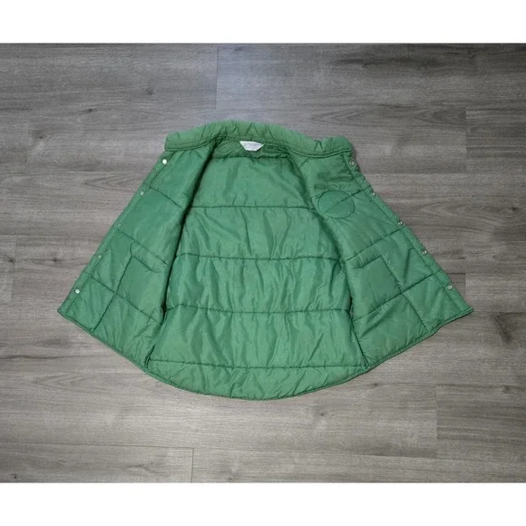 Vintage Castrol Puffer Vest XL Green Snap Upstream USA  70s/80s - Picture 3 of 12